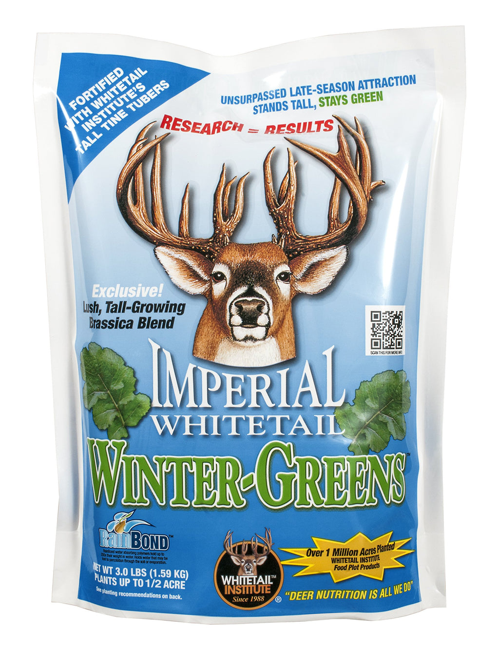 Whitetail Institute Winter-Greens Deer Food Plot Seed For Fall Planting, Annual Brassica Blend To Attract Deer In The Early And 