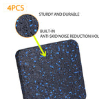 Treadmill Mat Pads, Exercise Equipment Mat With High Density Rubber For Protect Floors 3.94'' X 3.94'' X 0.5'' (4 Pcs) Black