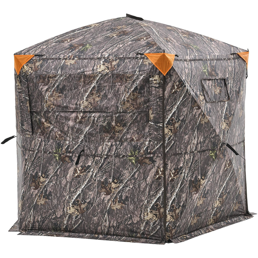 Vevor Hunting Blind, 6-7 Person Ground Blinds With Carrying Bag, Portable Camouflage Tent, Reinforced Durable Concealed Shelter