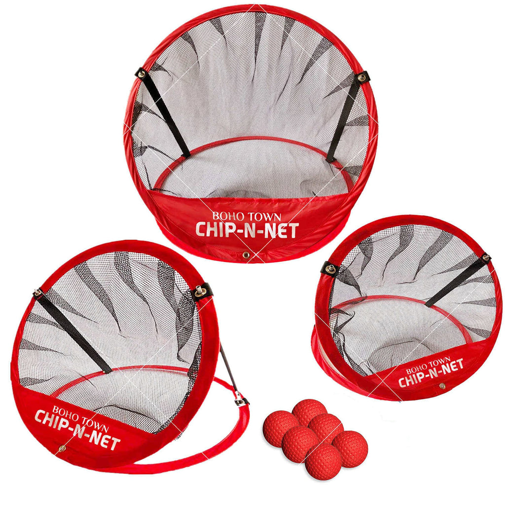 Golf Chip-N-Net Sports 3 Piece Chipping Nets Target Practice Set With Accessories Including 12 Practice Golf Balls And A Complim
