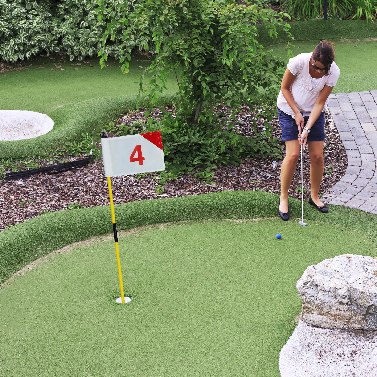 Crestgolf 4Pcs Golf Hole Cup,Accessories For Backyard Practice Putting Green, Abs Plastic Golf Putting Cup For Outdoor,Fits Pgal