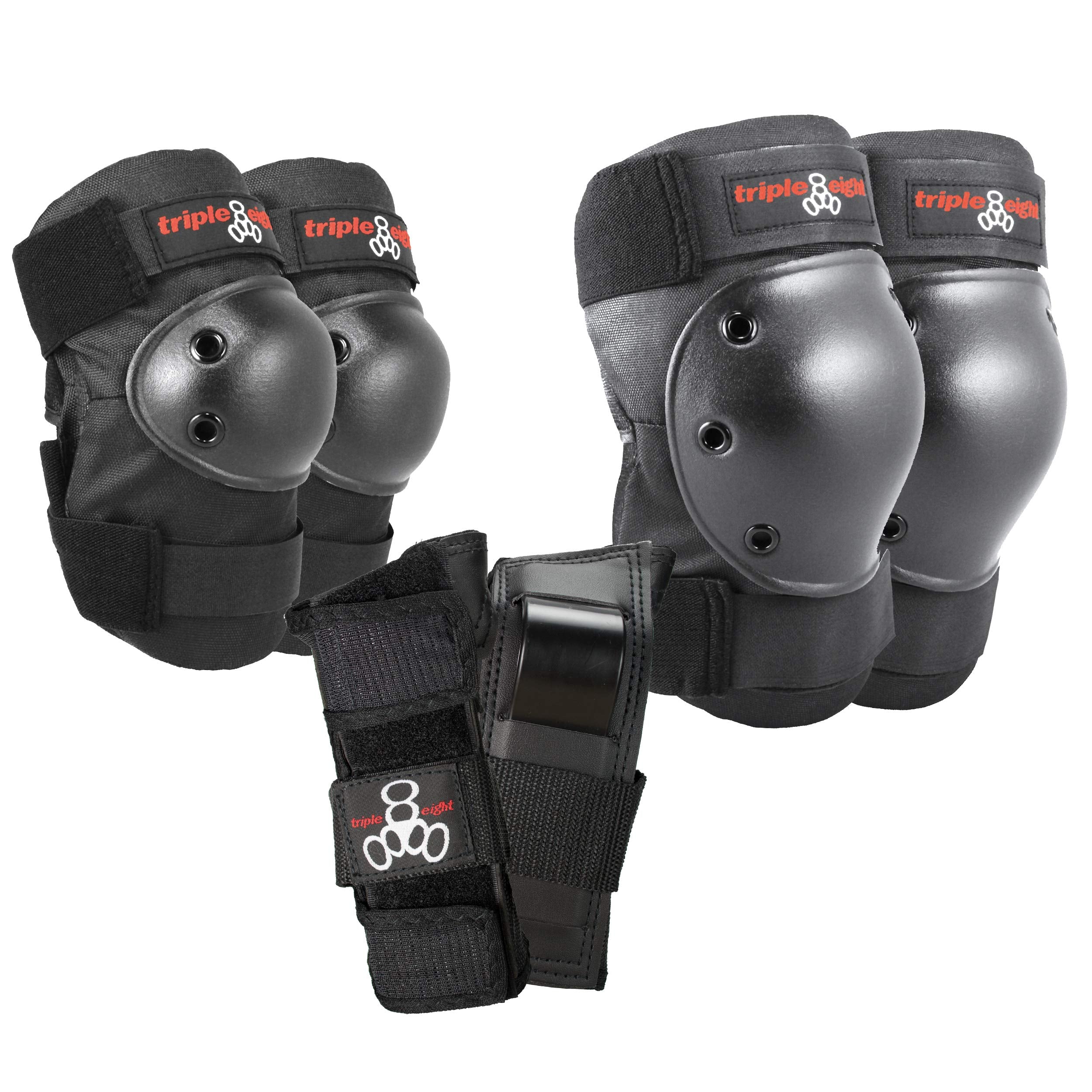 Triple Eight Saver Series Pad Set With Kneesavers, Elbowsavers And Wristsavers, Medium, Black
