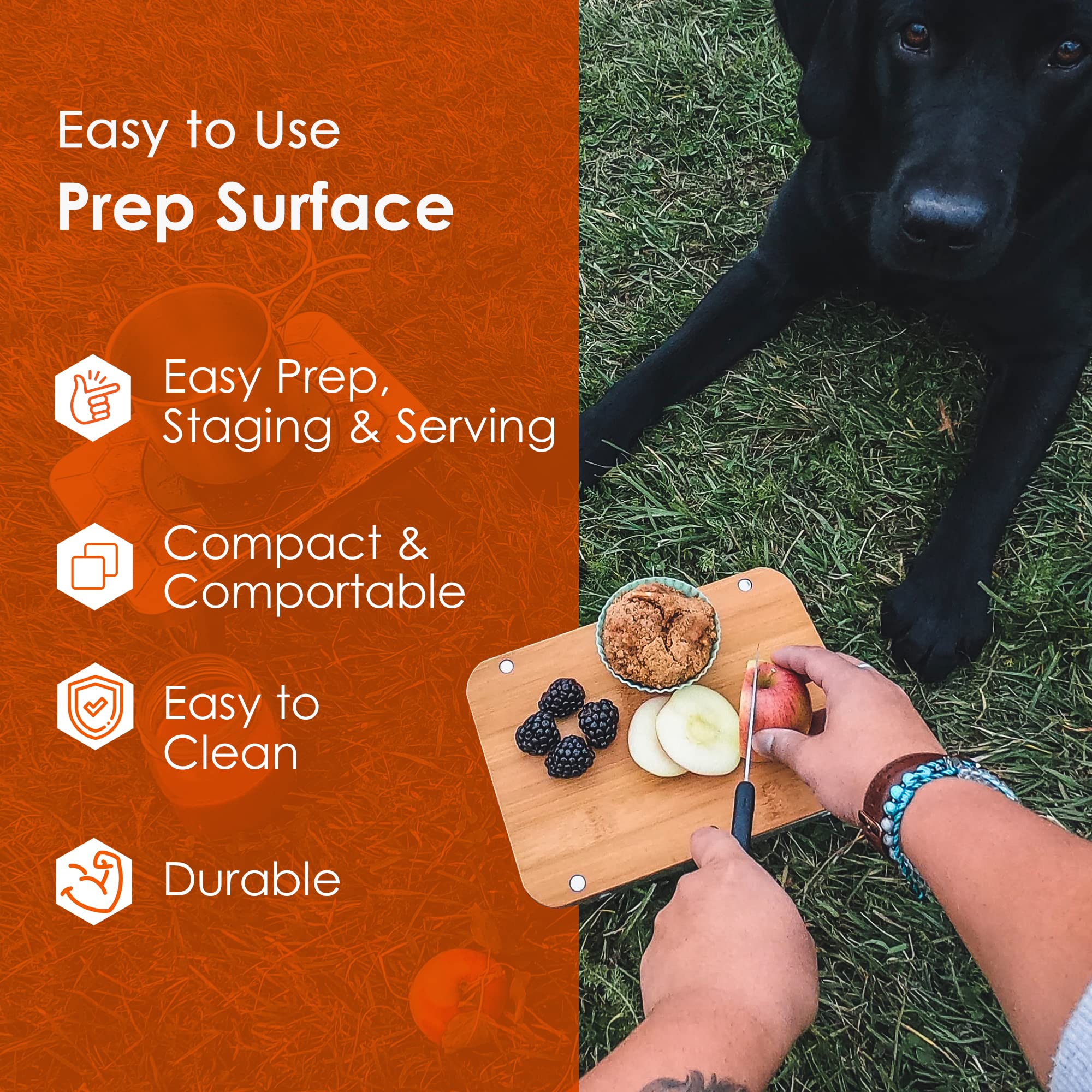 Ncamp K2G Basic Compact Cooking Stove And Prep Surface Board Outdoor Camping Set Bundle