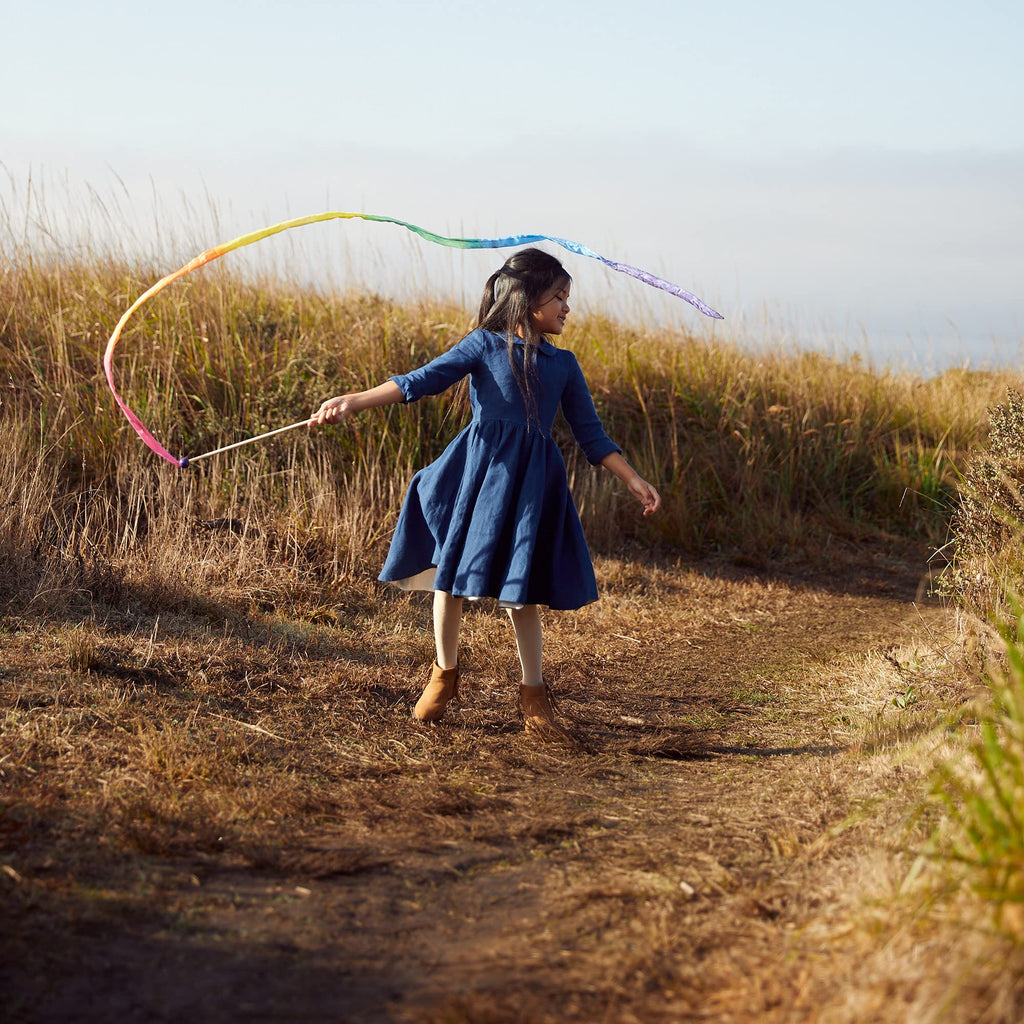 Sarah'S Silks Rainbow Streamer - 8' Long Ribbon Wand For Kids, Pretend Play, Dance, Baton Stick Twirling, And Gymnastics Party F