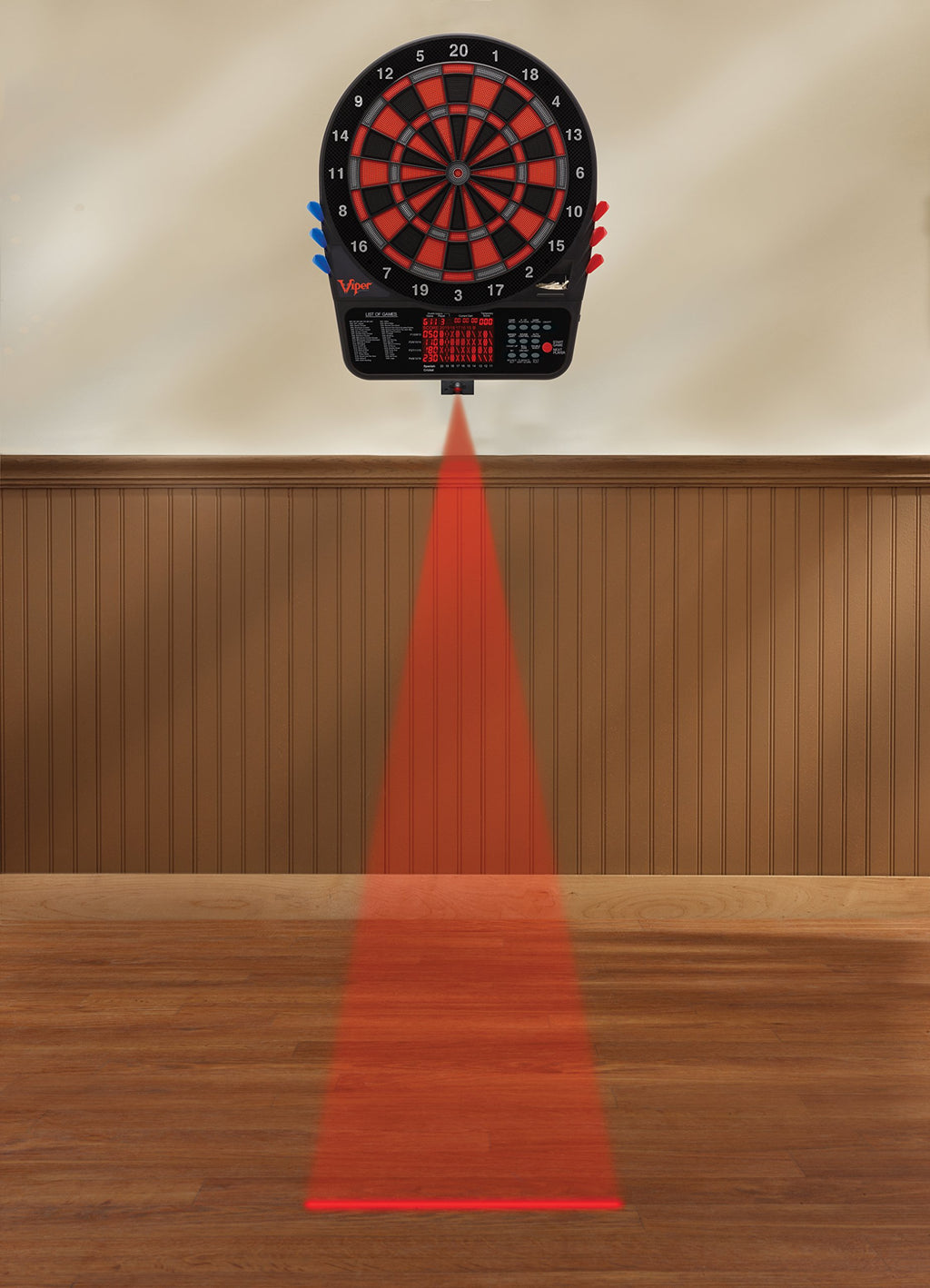 Viper 800 Electronic Soft Tip Dartboard Bundle With Laserlite Laser Throw/Toe Line Marker