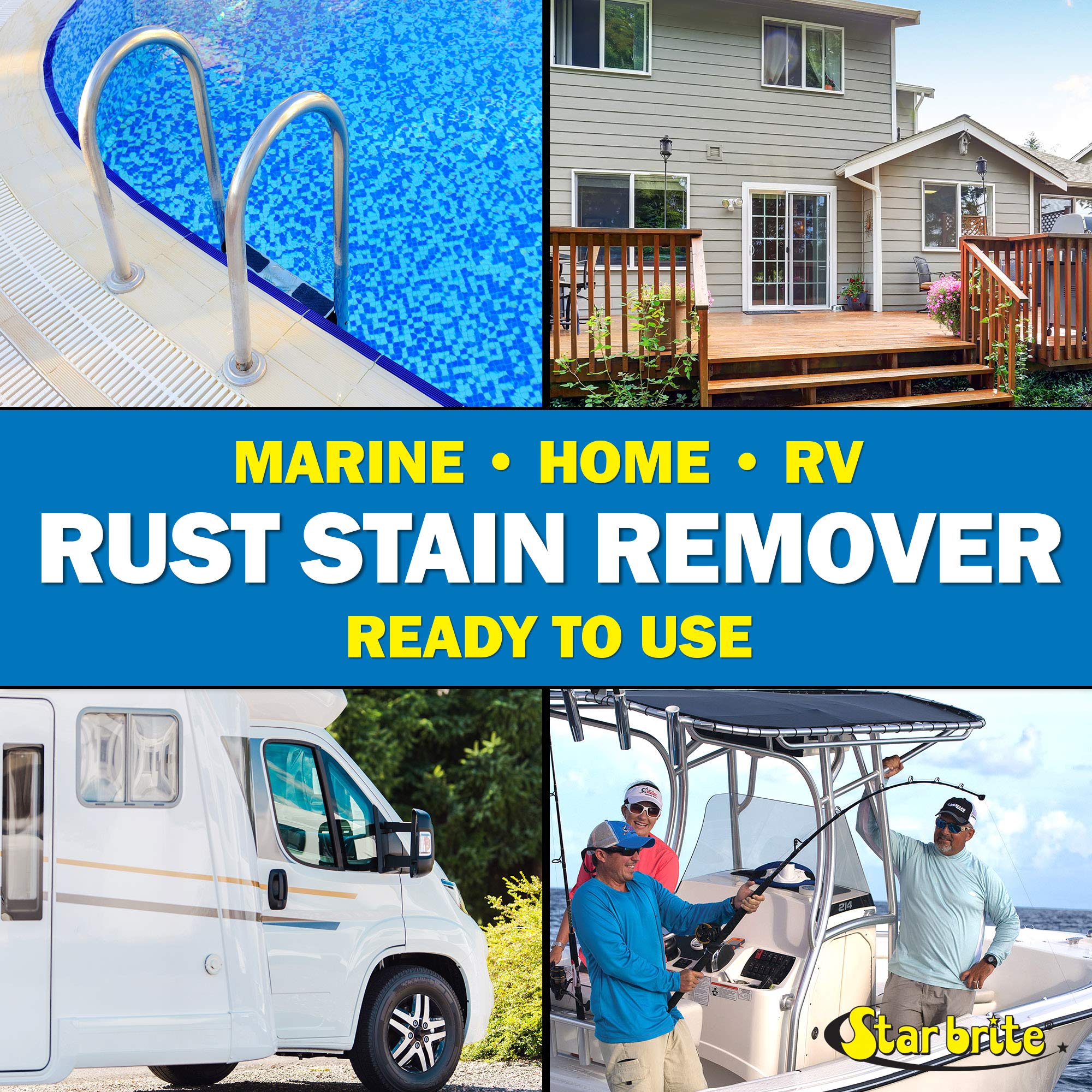 Star Brite Rust Stain Remover Spray - Instantly Dissolve Corrosion Stains On Fiberglass, Vinyl, Fabric, Metal & Painted Surfaces