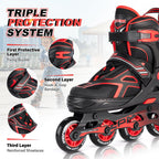 2Pm Sports Torinx Boys Adjustable Inline Skates, Fun Beginner Roller Skates For Kids, Youth, Girls, Men And Women - Red Medium