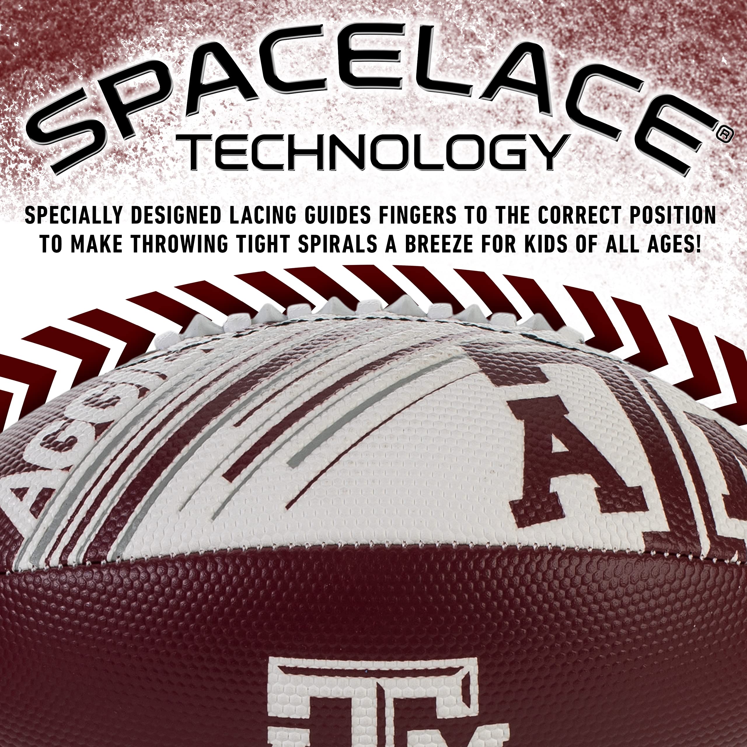 Franklin Sports Texas A&M Aggies Foam Football - Youth Mini Football For Kids - 8.5'' Junior Soft Foam Ball - Spacelace Easy Gri