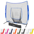 GoSports 7x7 ft Baseball & Softball Batting & Pitching Net with Strike Zone - Available in Team Colors - Royal