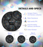 Barocity Soccer Ball - Boy And Girl Official Match Ball With Cool Reflective Rainbow Hex Pattern, For Indoor And Outdoor, Playti
