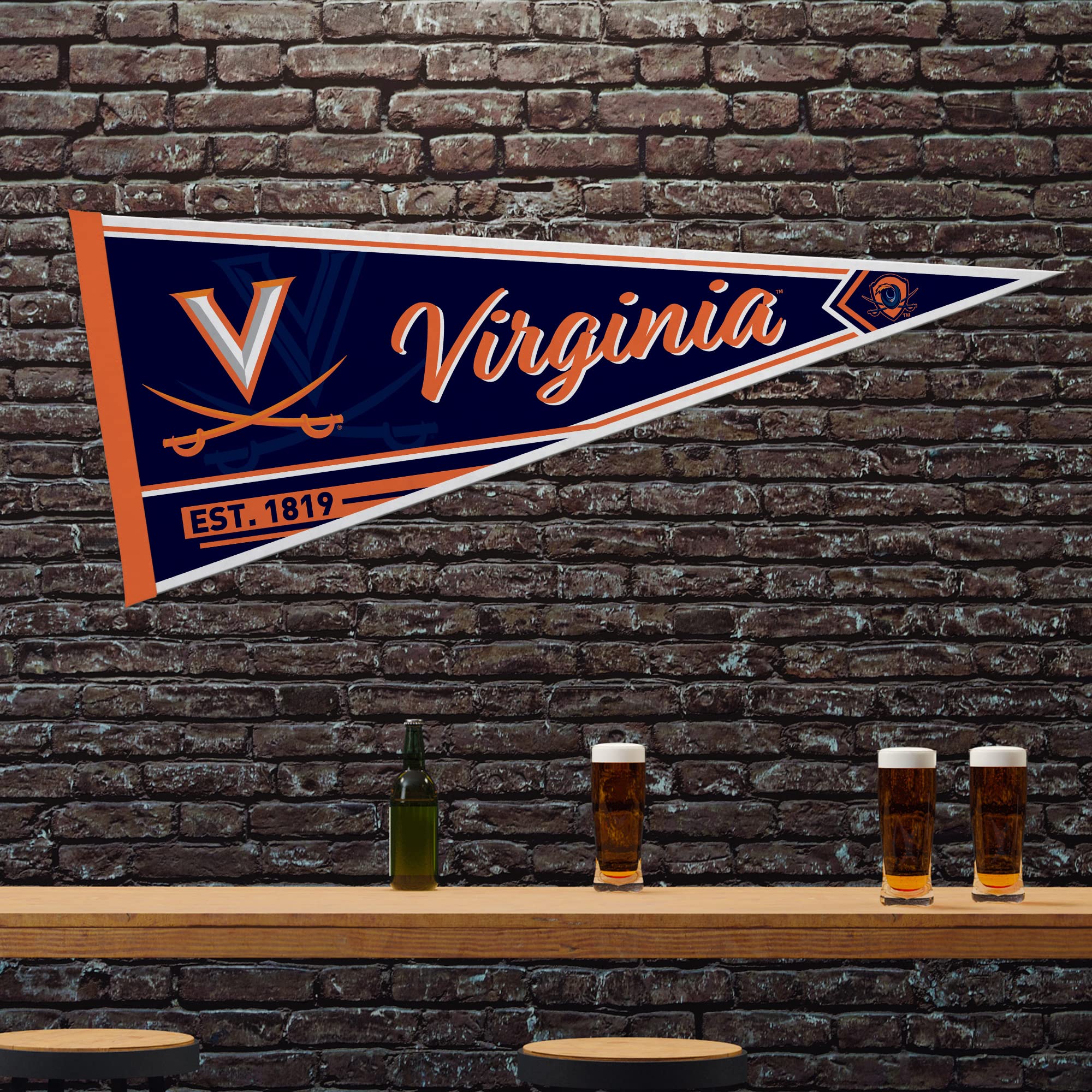 Rico Industries Ncaa Virginia Cavaliers Classic 12'' X 30'' Felt Wall D  Cor Pennant - Great For Home/Bed Room/Man Cave D  Cor