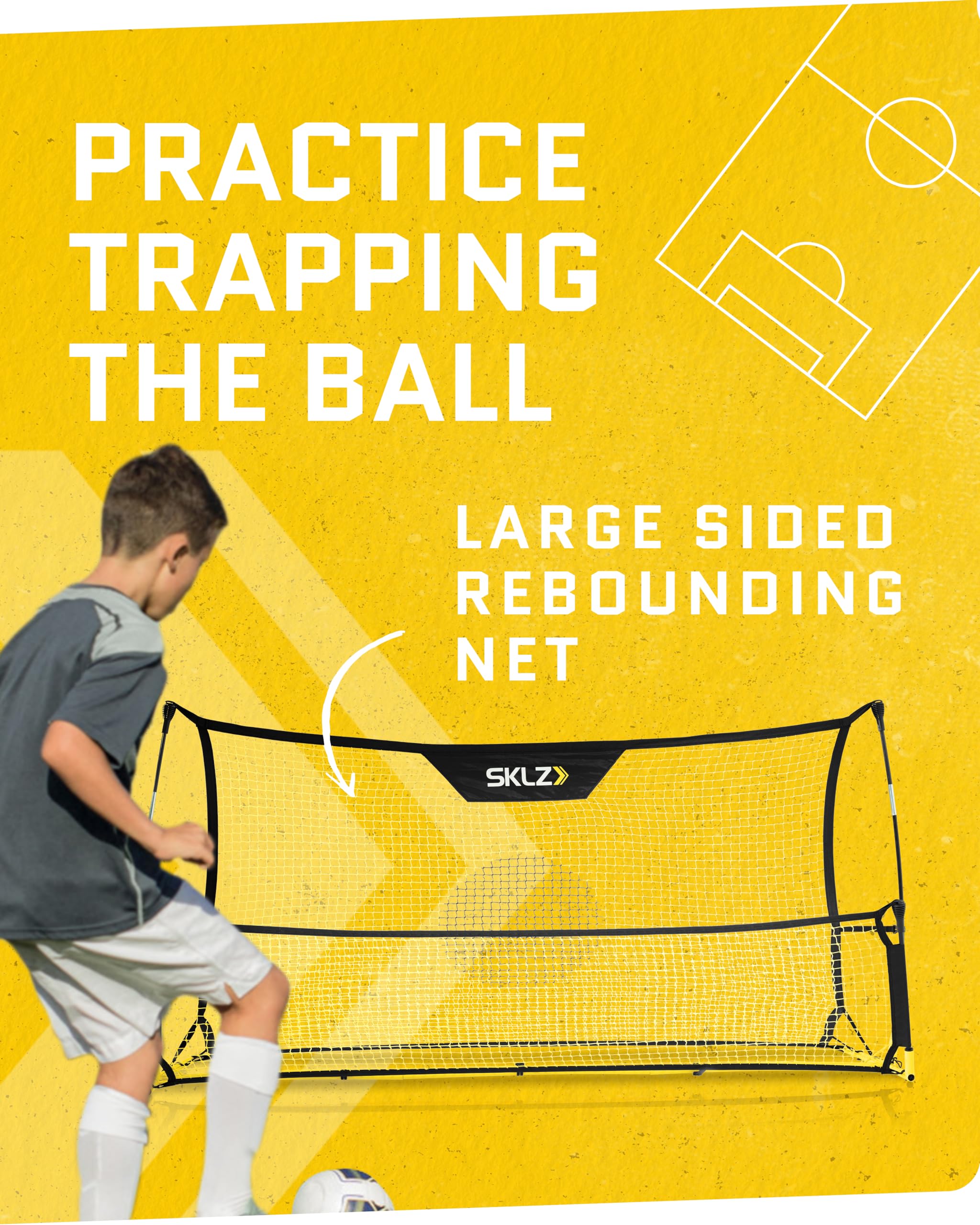 Sklz Quickster Soccer Trainer Portable Soccer Rebounder Net For Volley, Passing, And Solo Training