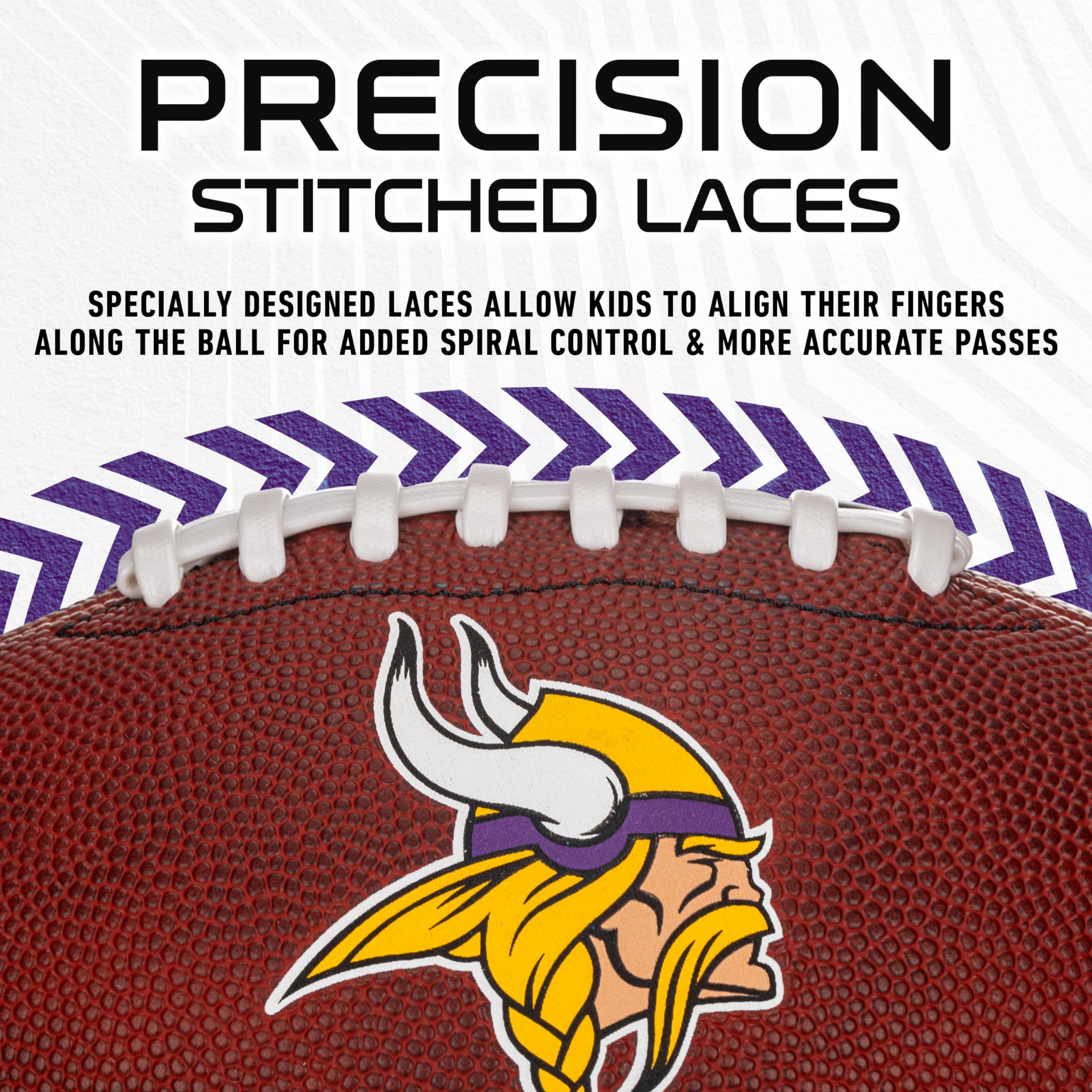 Franklin Sports Nfl Minnesota Vikings Football - Youth Junior Size Football For Kids - Official Nfl Team Logo + Colors Youth Bal