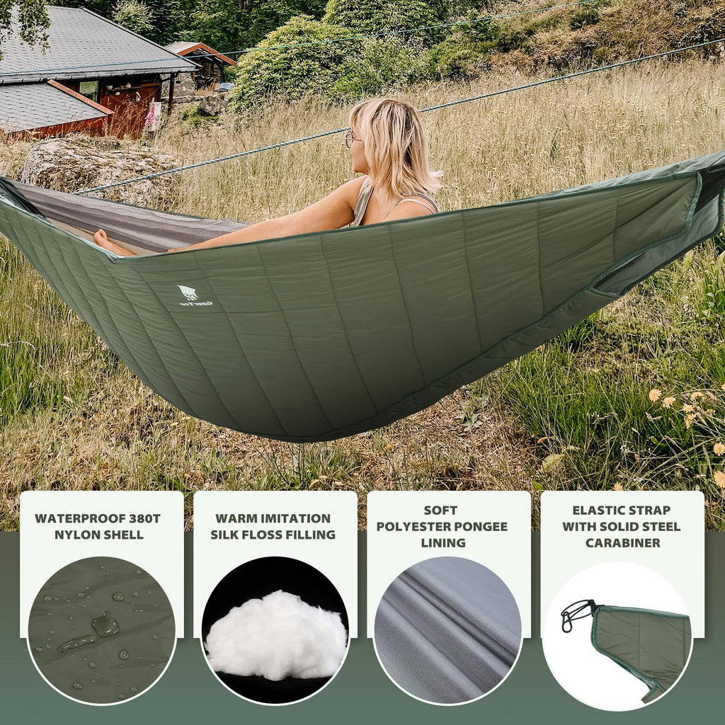 Geertop Ultralight Double Hammock Underquilt Full Length Warm Camping Quilt All Season For Outdoor Backpacking Hiking Travel