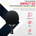 Killerspin Impact D2, Table Tennis Paddles, Table Tennis Racket, Ping Pong Paddle Case, Table Tennis Equipment For Beginners/Int