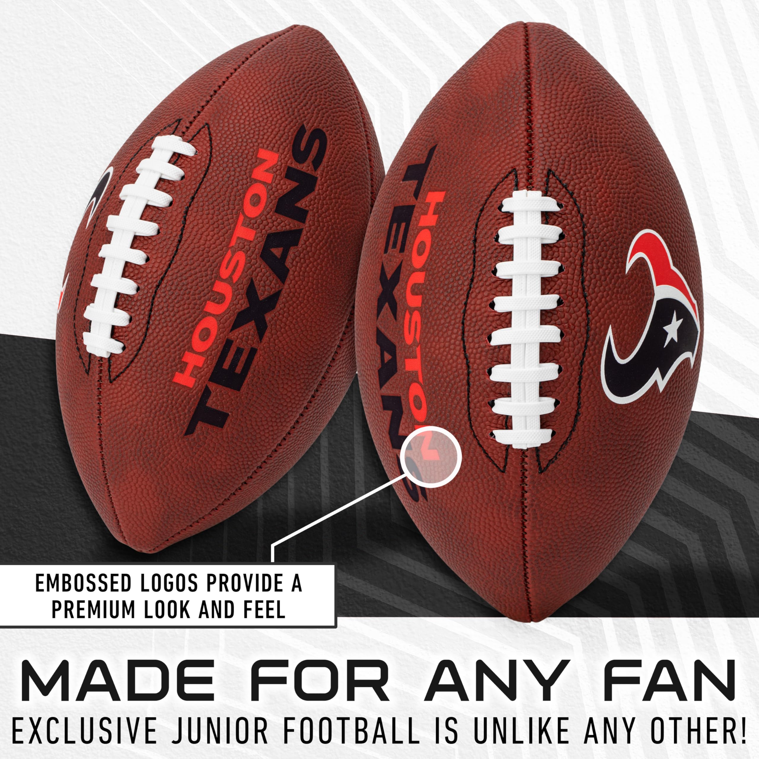 Franklin Sports Nfl Houston Texans Football - Youth Junior Size Football For Kids - Official Nfl Team Logo + Colors Youth Ball -