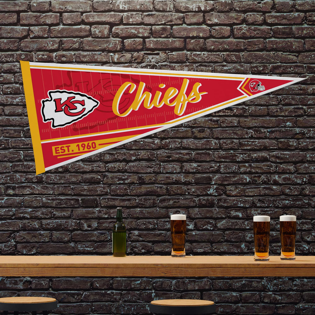 Rico Industries Nfl Football Kansas City Chiefs Classic 12'' X 30'' Felt Wall D  Cor Pennant - Great For Home/Bed Room/Man Cave