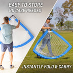 GoSports Team Tone 6 ft x 4 ft Portable Soccer Goal for Kids - Pop Up Net for Backyard - Royal Blue