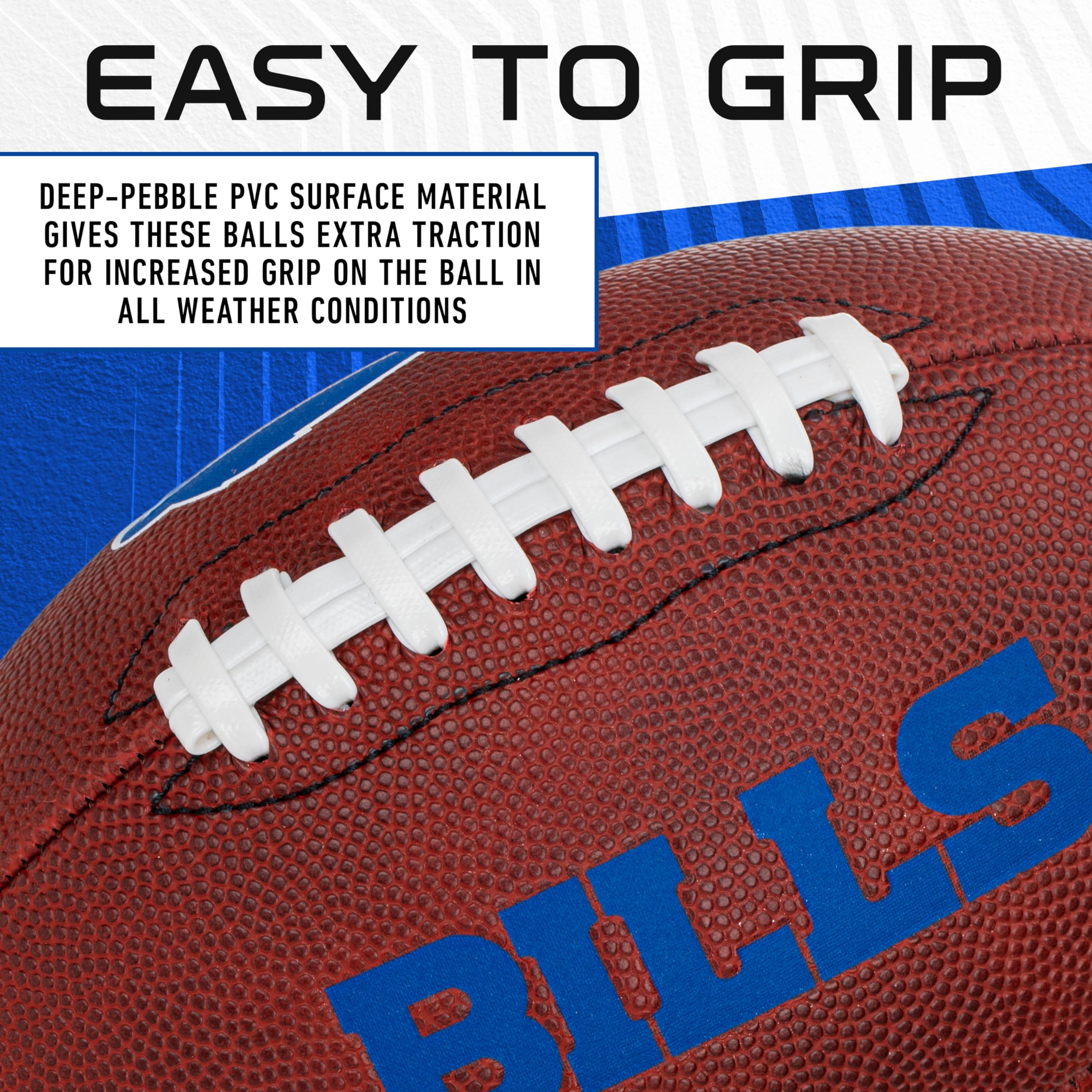 Franklin Sports Nfl Buffalo Bills Football - Youth Junior Size Football For Kids - Official Nfl Team Logo + Colors Youth Ball -