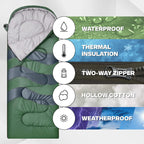 Iforrest Sleeping Bag For Adults - Cold Weather Camping Bed (All Seasons) - Extra-Wide & Warm, Best Waterproof Backpacking Gear