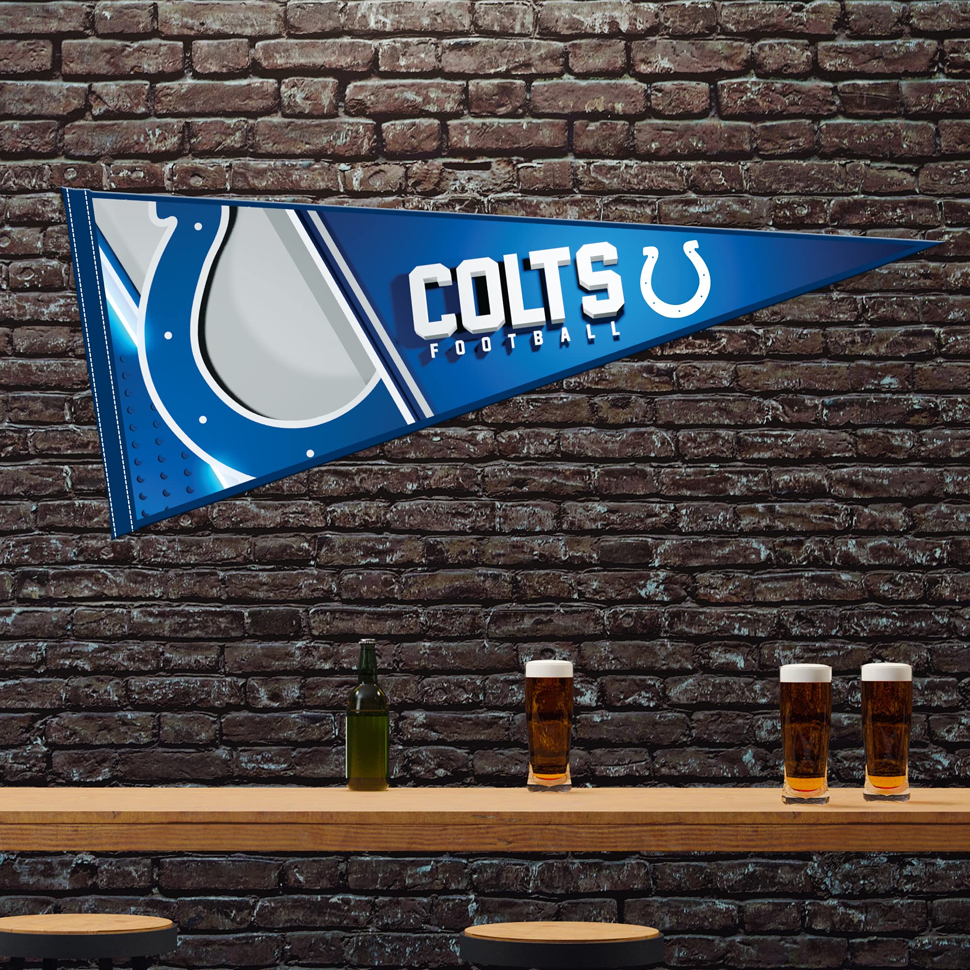 Rico Industries Nfl Football Indianapolis Colts Primary 12'' X 30'' Felt Wall D  Cor Pennant - Great For Home/Bed Room/Man Cave