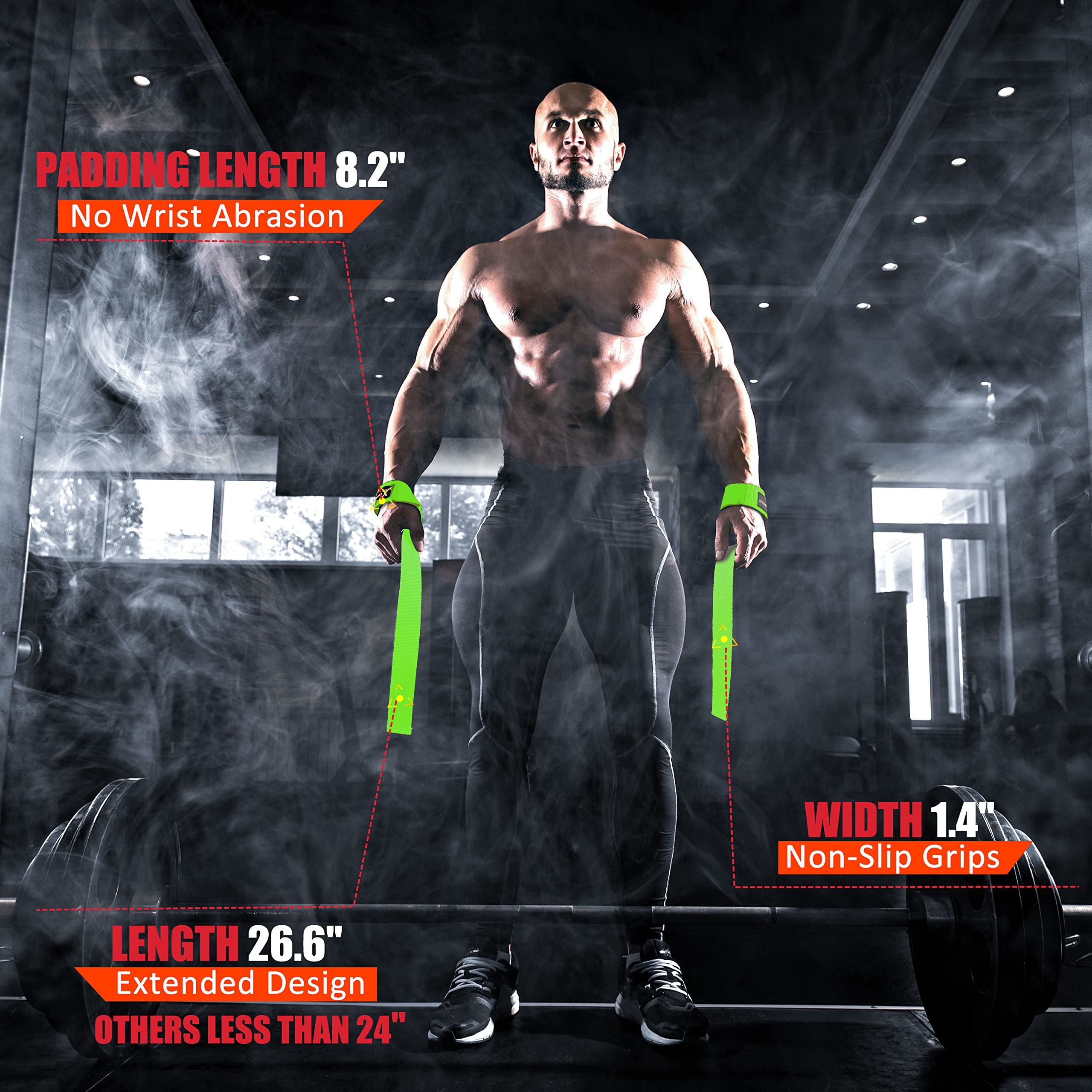 Ihuan Wrist Straps For Weight Lifting - Lifting Straps For Weightlifting | Gym Wrist Wraps With Extra Hand Grips Support For Str