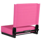 Flash Furniture Grandstand Comfort Seats By Flash - Pink Stadium Chair - 2 Pack 500 Lb Rated Folding Chair - Carry Handle - Ultr