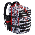 LHI Military Tactical Backpack for Men and Women 45L Army 3 Days Assault Pack Bag Large Rucksack with Molle System Black and whi