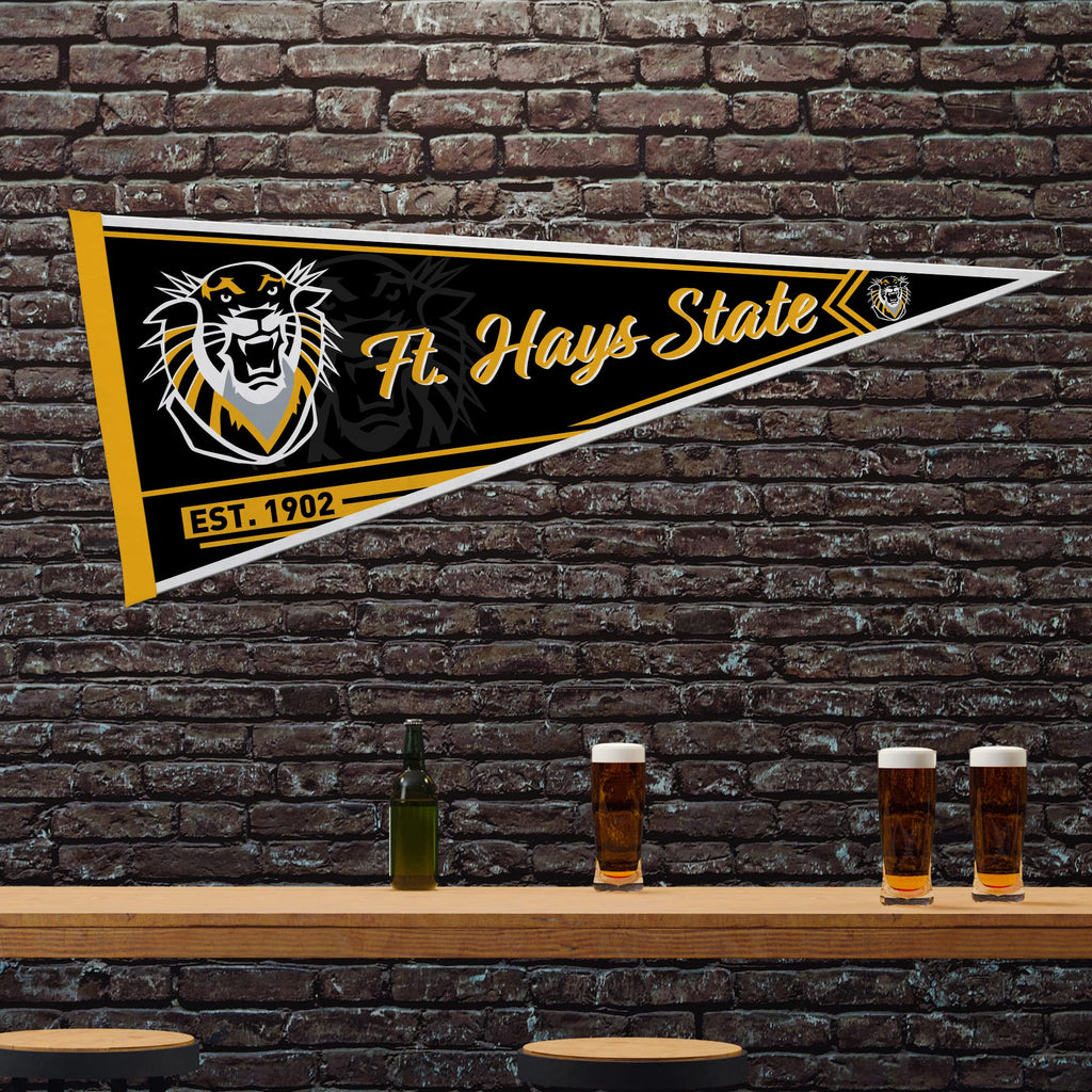 Rico Industries Ncaa Fort Hays State Tigers Classic 12'' X 30'' Felt Wall D  Cor Pennant - Great For Home/Bed Room/Man Cave D  C