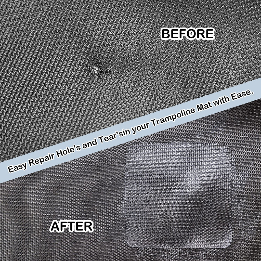 Trampoline Patch Repair Kit 4''X 4'' Square On Patches | Repair Trampoline Mat Tear Or Hole In A Trampoline Mat(2 Piece)
