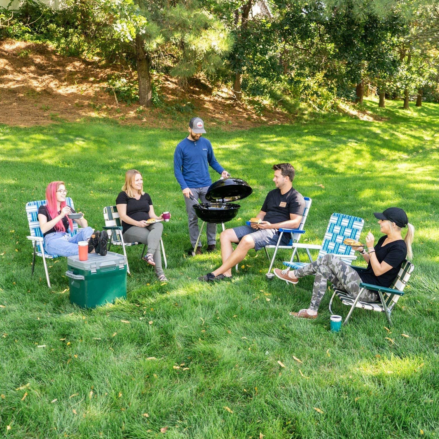 Lawn Chair Usa - Outdoor Chairs For Camping Made With Lightweight Aluminum Frames And Uv-Resistant Webbing Folds For Easy Storag
