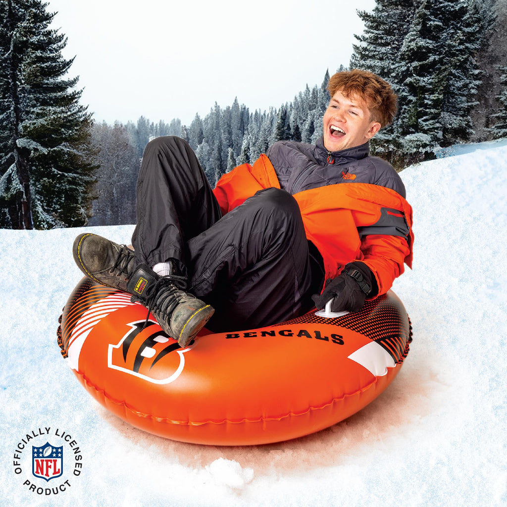 Nfl Snow Tube, Heavy Duty Inflatable Sled For Tubing, Fun Winter Toys For Kids & Adults, Football Gifts For Boys - Cincinnati Be