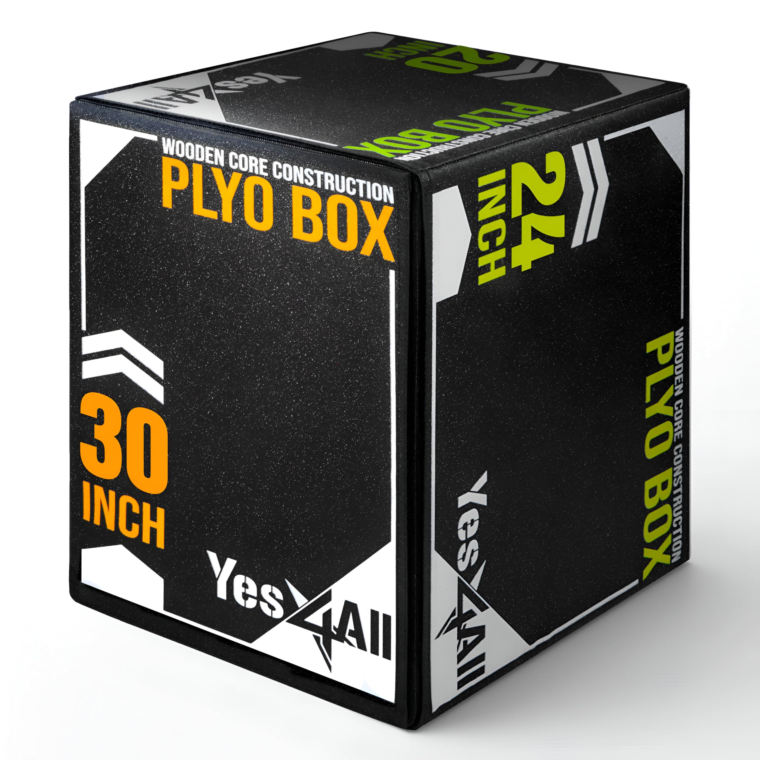 Yes4All 3-In-1 Soft Plyo Box Wooden Core - Safe For Shins - Non-Slip Multi-Use Plyometric Box For Jumping, Conditioning, And Str