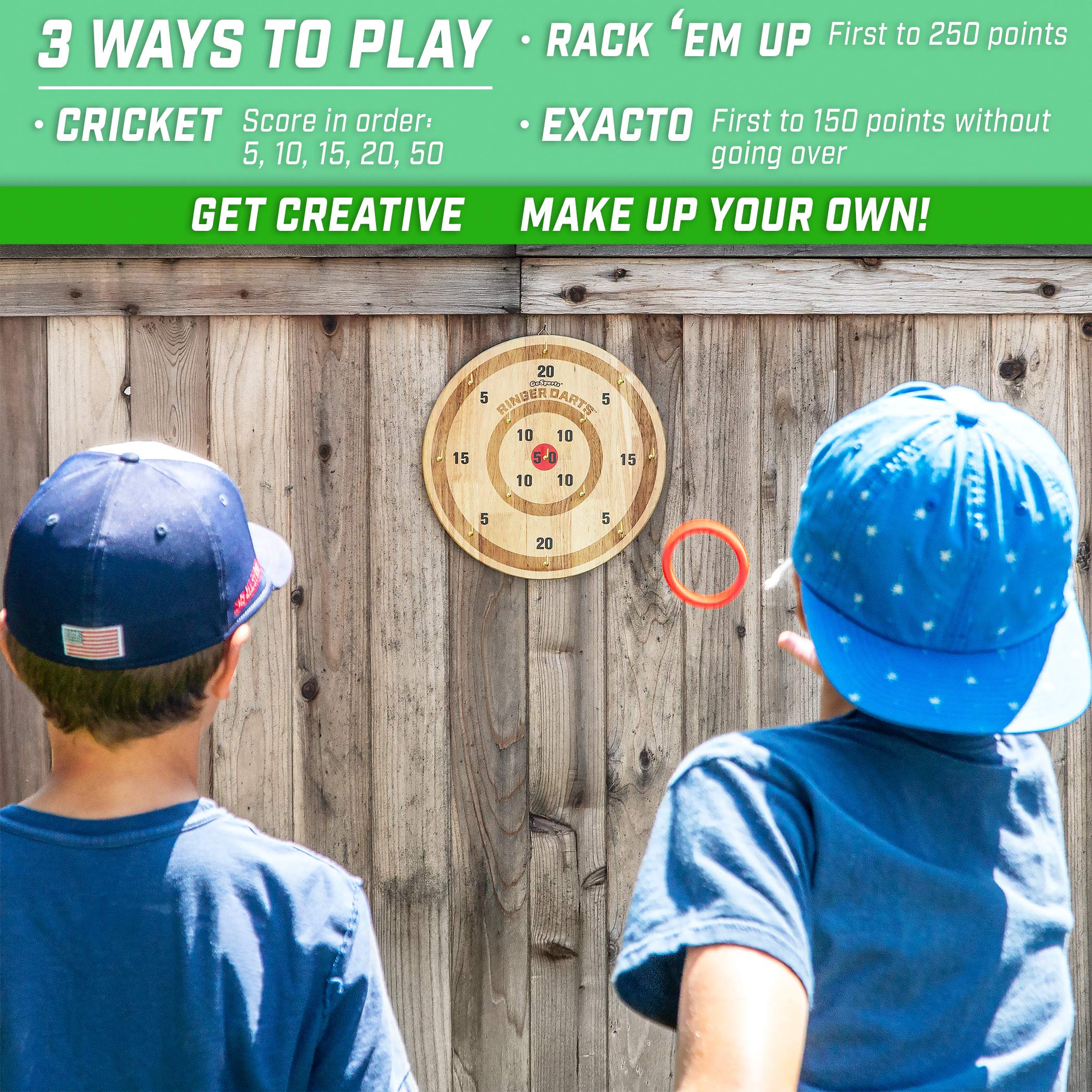 Gosports Ringer Darts Toss Game - Indoor Outdoor Hook Ring Toss Set For Kids & Adults