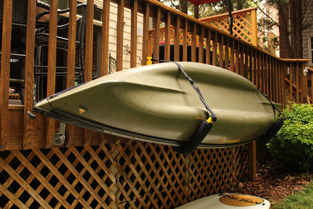 Suspenz Kayak Storage Rack, Big Ez Padded Wall Hangers/Hooks For Kayaks And Canoes, Indoor & Outdoor Wall Mounts, Powder-Coated