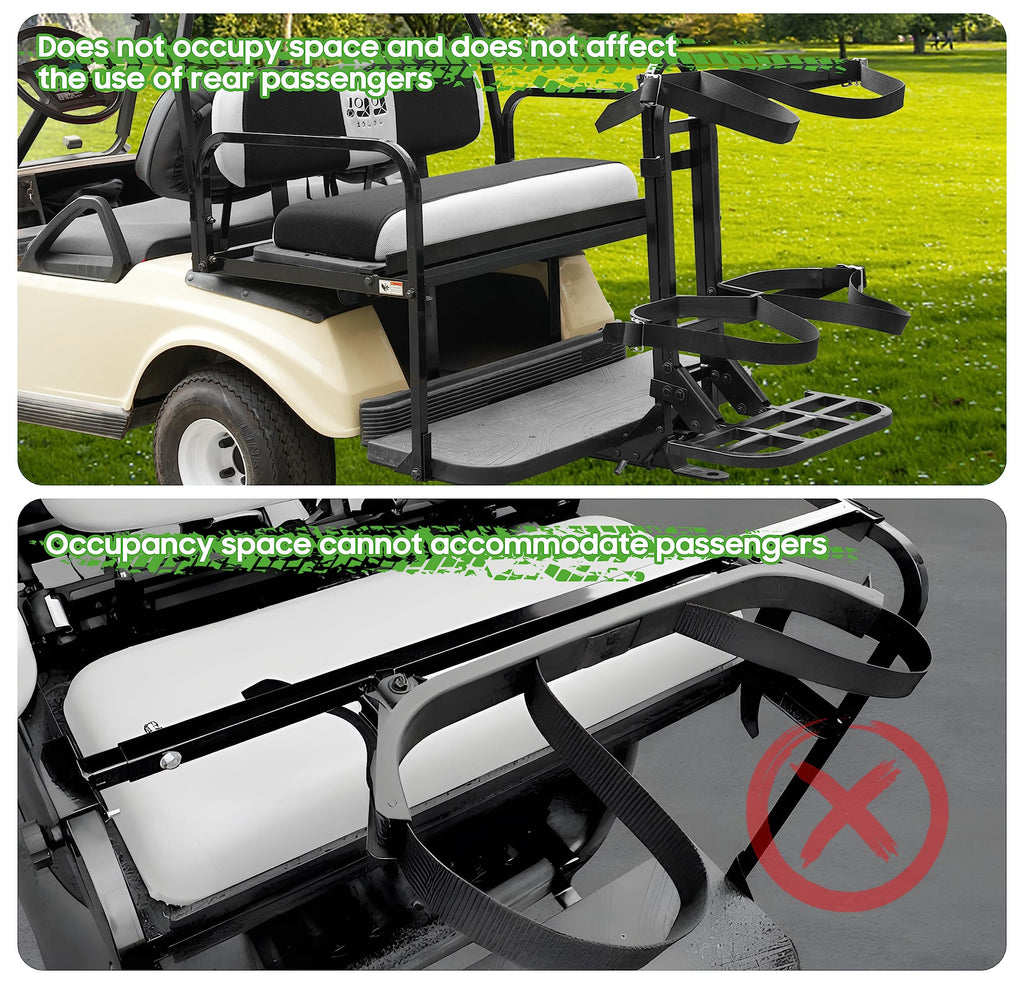 10L0L Universal Golf Cart Bag Holder Rack For Yamaha, Ezgo, Club Car Rear Seat Grab Bar, Don'T Occupy The Back Seat Space, No Dr