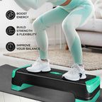 Yes4All 2-In-1 Adjustable Aerobic Stepper With Extra Rocker Balance Board Legs For Home Workout, Step Exercise & Balance Trainin