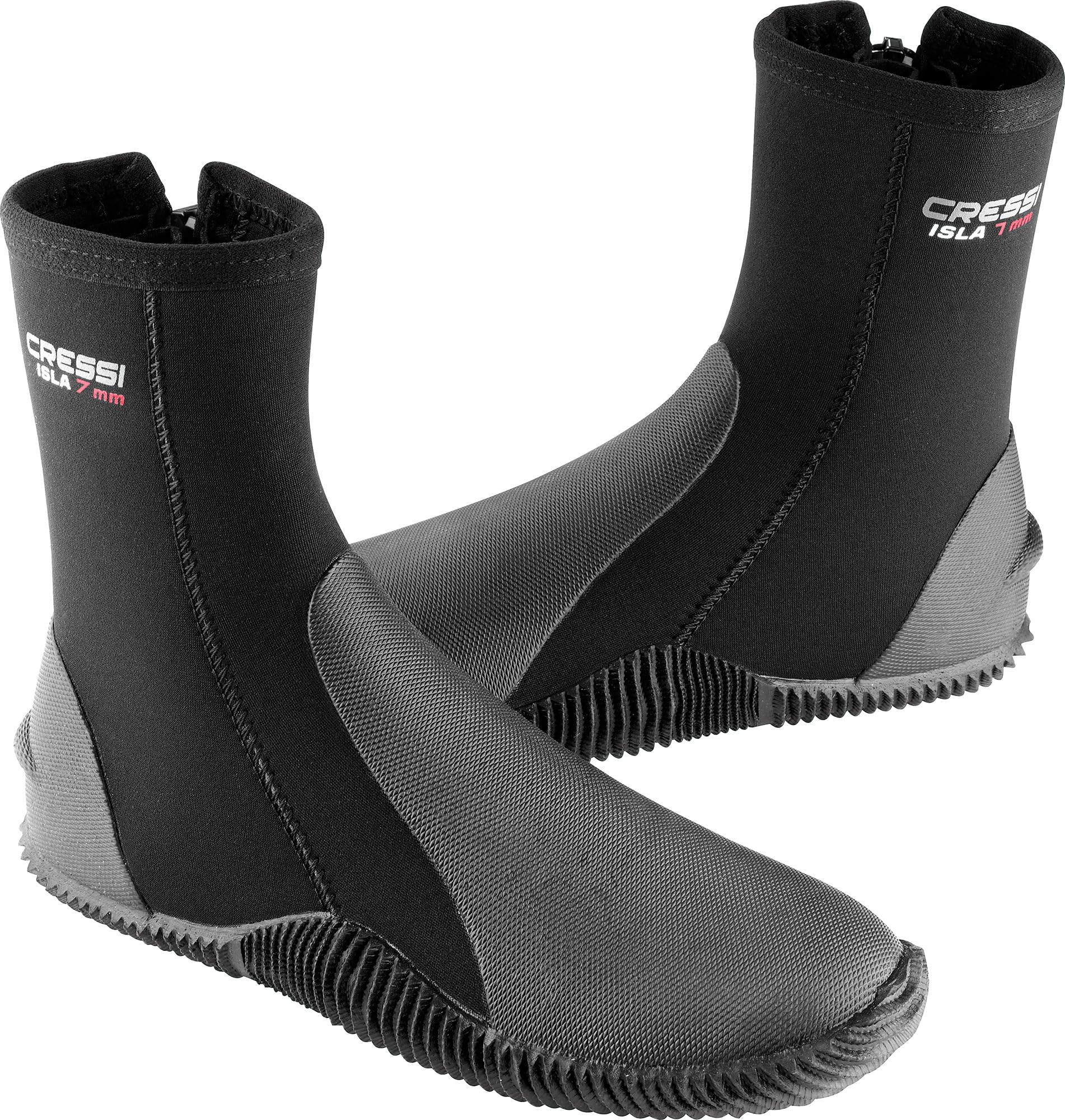 Cressi Isla 7 mm Crew Diving Boots, Black/Black, 7 mm, 5