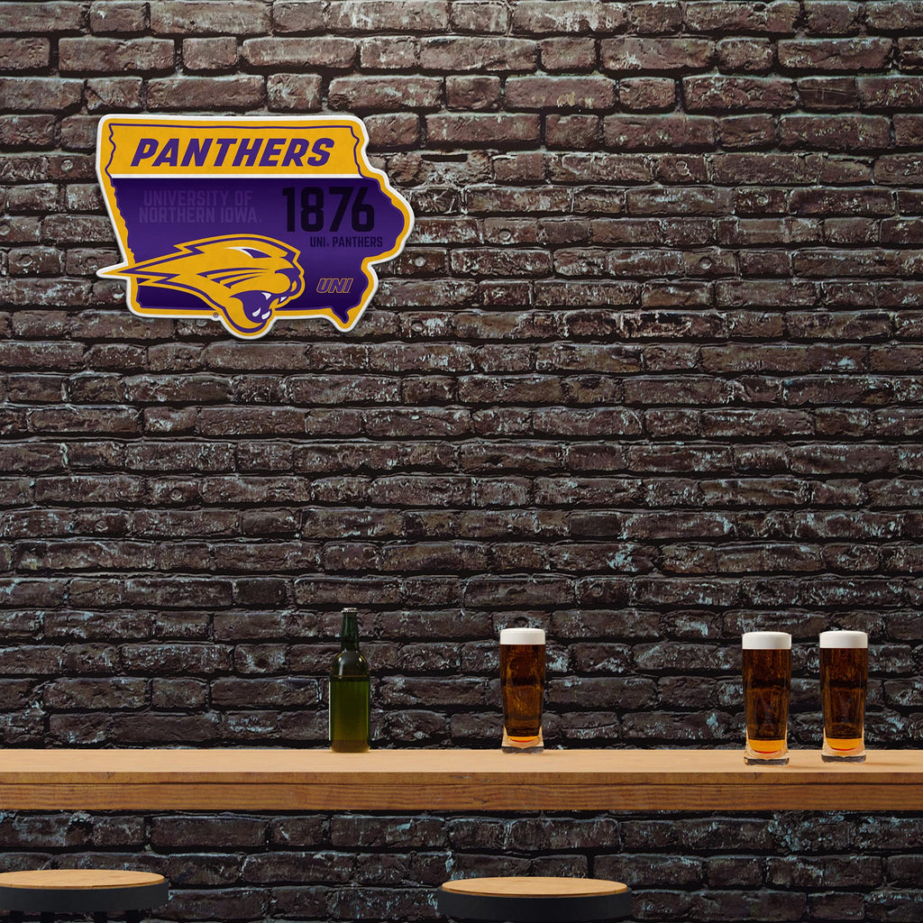 Rico Industries Ncaa Northern Iowa Panthers State Shape Shape Cut Pennant - Home And Living Room D  Cor - Soft Felt Ez To Hang