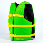 Obrien 4 Pack General Purpose Life Jackets, Green/Yellow