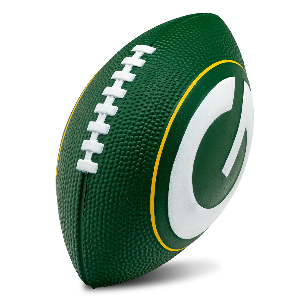 Franklin Sports Nfl Green Bay Packers Football - Kids Foam Football - Soft Football - Mini Size - Perfect For Gameday - 8.5'' 3D