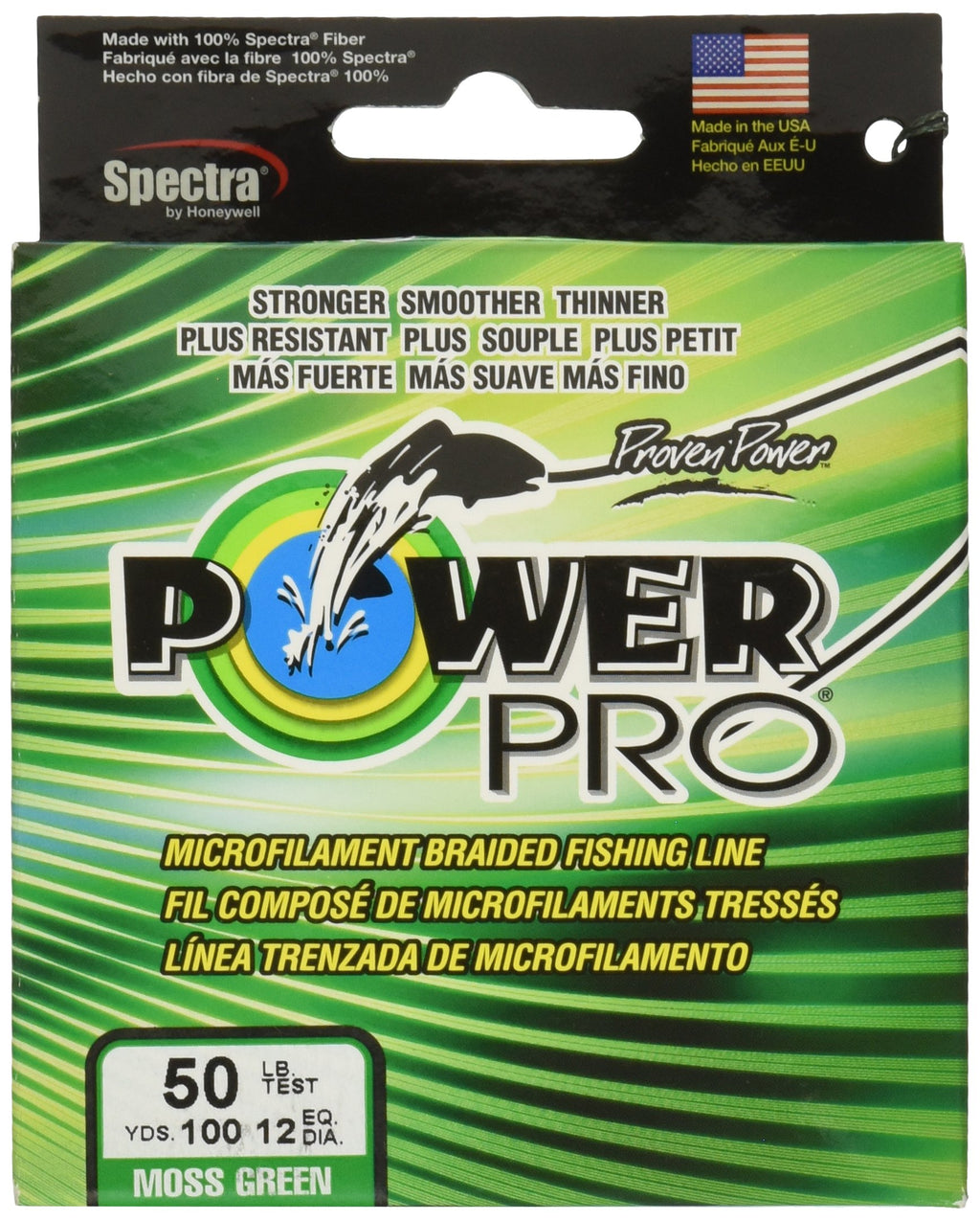 Powerpro Braided Fishing Line - Moss_Green - 50Lb - 100Yd/92M (21100500100E)