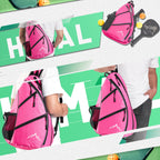 Himal Pickleball Bag-Adjustable Pickleball,Tennis,Racketball Sling Bag-Pickleball Backpack With Water Bottle Holder For Men And