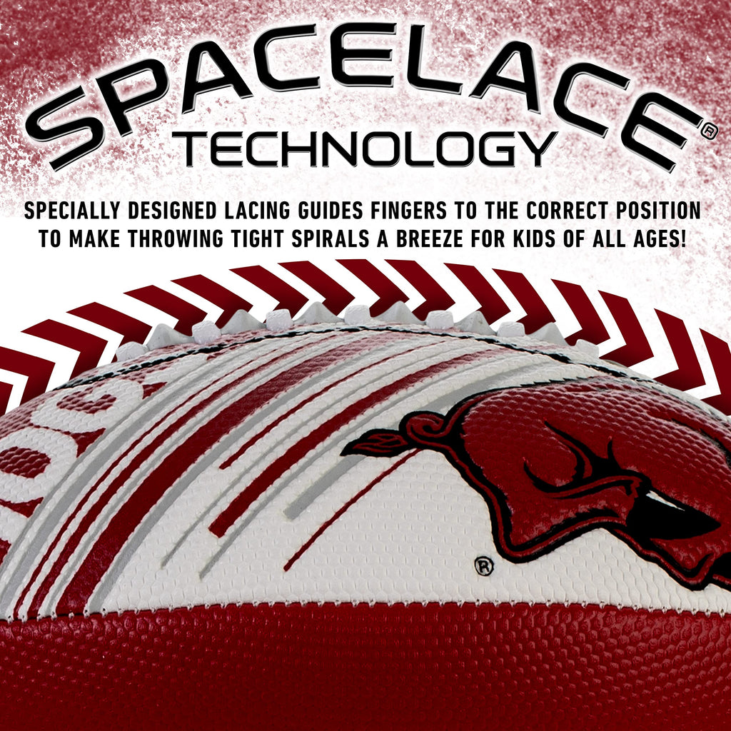 Franklin Sports Arkansas Razorbacks Foam Football - Youth Mini Football For Kids - 8.5'' Junior Soft Foam Ball - Spacelace Easy
