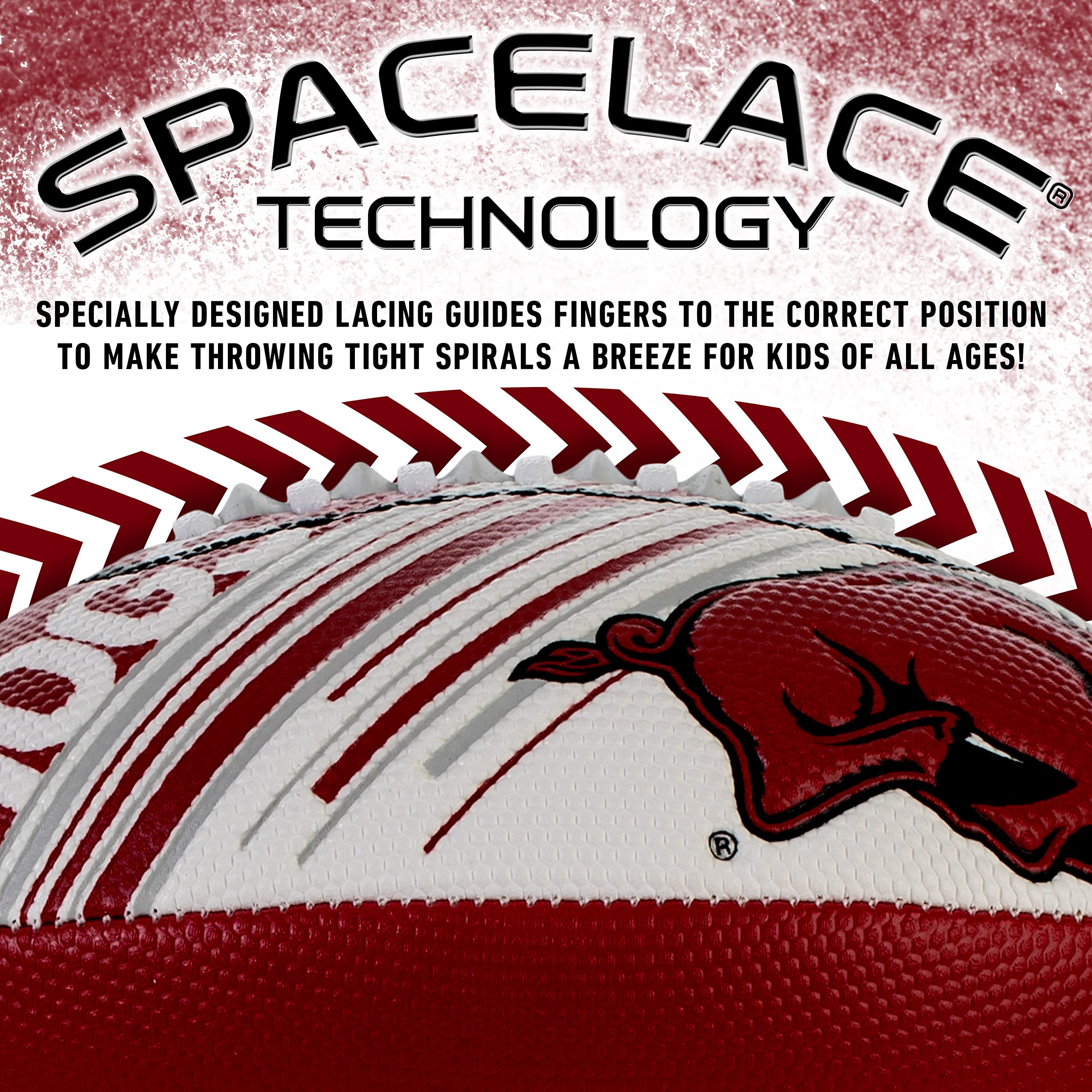 Franklin Sports Arkansas Razorbacks Foam Football - Youth Mini Football For Kids - 8.5'' Junior Soft Foam Ball - Spacelace Easy