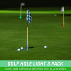 Gosports Light Up Golf Hole Lights 3 Pack - Great For Low Light Golf Play, Putting Practice, Chipping Practice And More