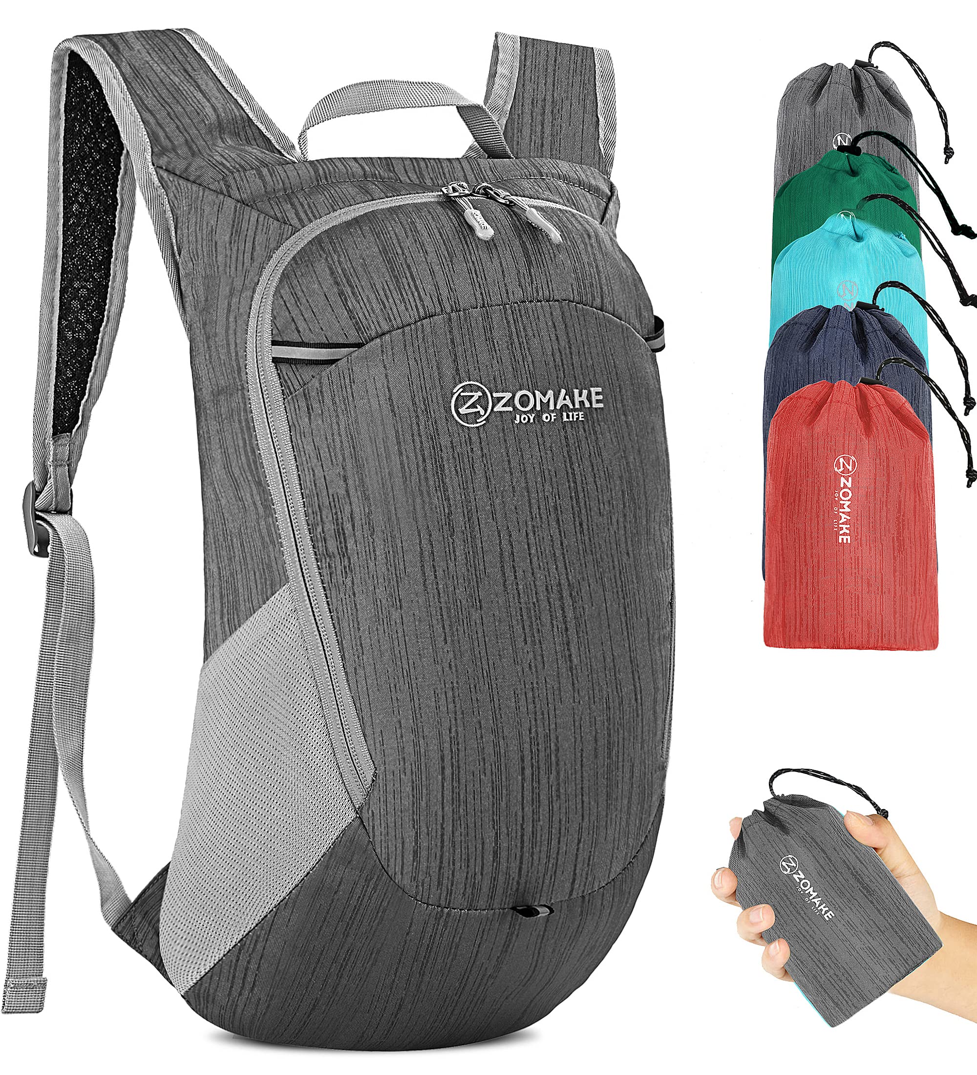 ZOMAKE Ultra Lightweight Packable Backpack 18L, Small Foldable Hiking Backpacks Water Resistant Folding Daypack for Travel(Black