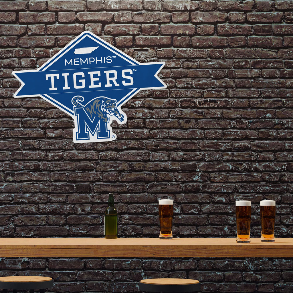 Rico Industries Ncaa Memphis Tigers Diamond Shape Cut Pennant - Home And Living Room D  Cor - Soft Felt Ez To Hang 20.5 X 18