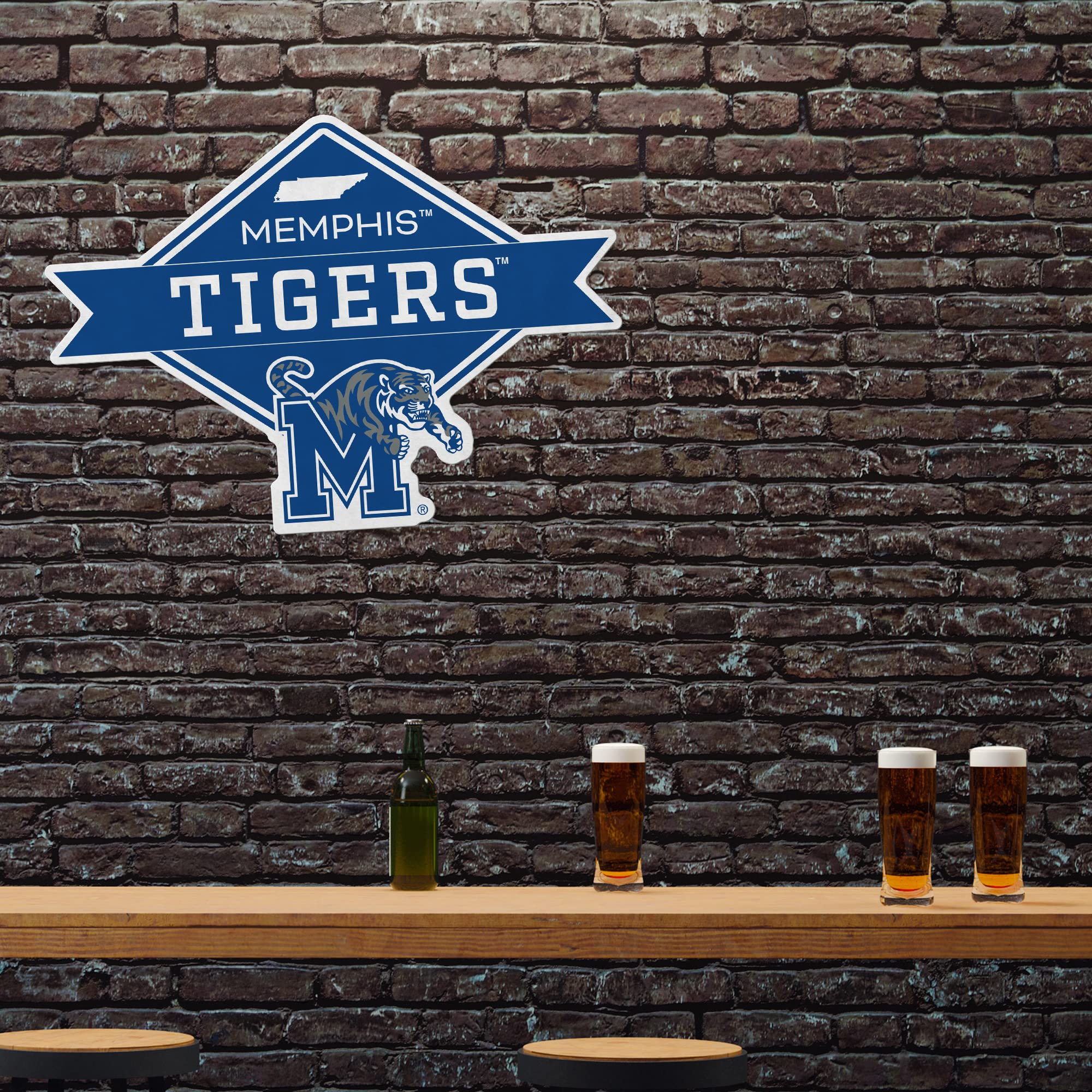 Rico Industries Ncaa Memphis Tigers Diamond Shape Cut Pennant - Home And Living Room D  Cor - Soft Felt Ez To Hang 20.5 X 18