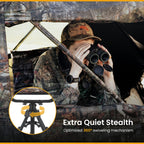 Arrowhead Outdoor 2-Pack Folding 360 Hunting Swivel Blind Chair With Removable Camouflage Seat Pad, Armrest, No-Sink Feet, Shoul
